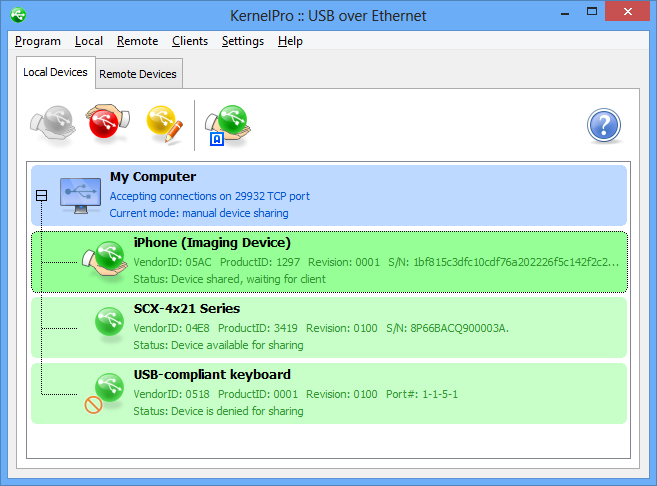 grundigt klæde Skærm KernelPro.com - Products - usb over ethernet - usb network - usb redirector